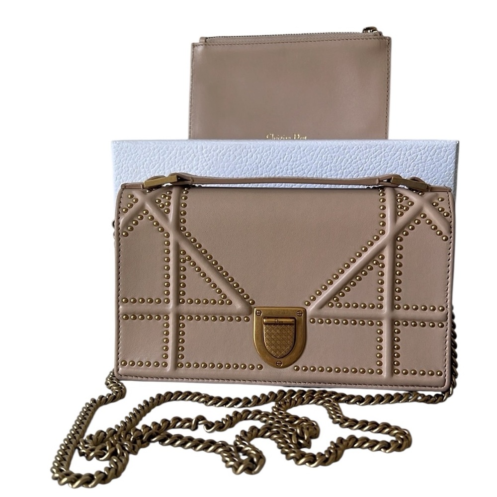 Dior Diorama Blush Calfskin leather studded shoulder bag